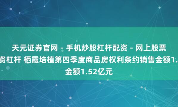 天元证券官网 - 手机炒股杠杆配资 - 网上股票如何配资杠杆 栖霞培植第四季度商品房权利条约销售金额1.52亿元